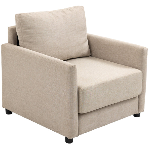 prezzo Poltrona Imbottita 80x85x88 cm in Tessuto Effetto Lino Beige