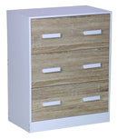 Cassettiera 3 Cassetti 60x34x75 cm in Legno Truciolare