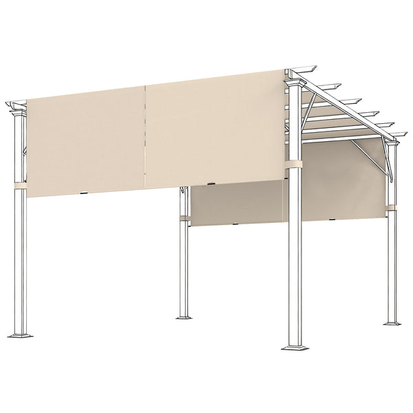 prezzo Copertura per Pergola 488x122 cm con Tasche e Cinghie in Poliestere Cachi