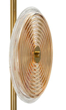 Lampada da Terra Venice Ø30x170 cm in Vetro e Ferro Oro e Naturale e Marrone      