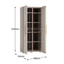 Armadio da Esterno 8 Ripiani 80x45x180H cm in Plastica Keter Groove Multispace Sabbia/Beige
