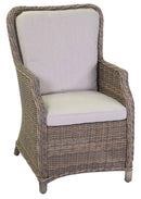 Sedia Poltrona da Giardino in Polyrattan con Cuscini Baltimora