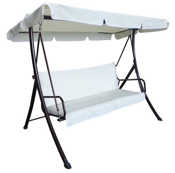 sconto Dondolo da Giardino in Ferro 3 Posti Soriani Bianco