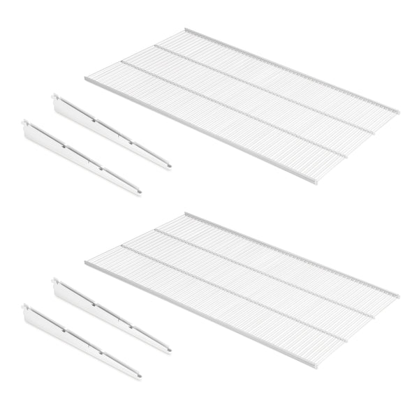 Set 2 Ripiani 80x40,5 cm con Supporti in Acciaio Emuca Bianco online