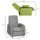 Poltrona Relax  Reclinabile con Poggiapiedi Estraibile e Copertura di Ricambio Grigio   