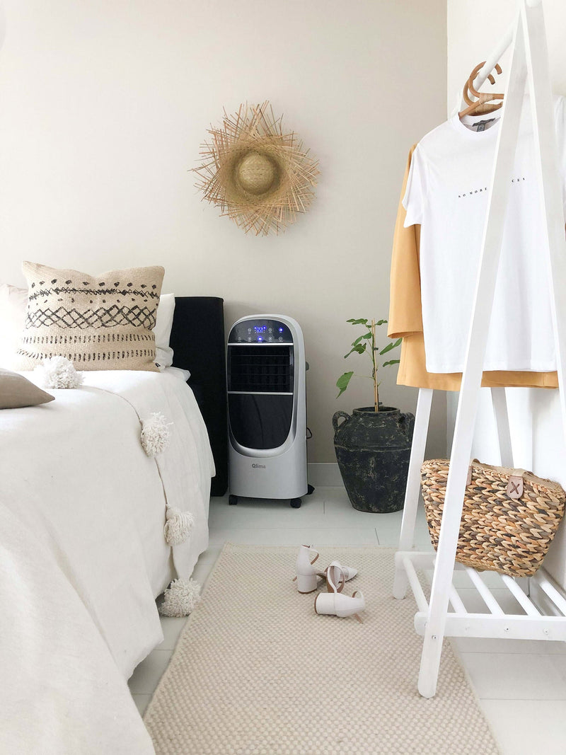 Raffrescatore Ventilatore con Ghiaccio 130W Qlima LK2100 Touch Bianco e Nero