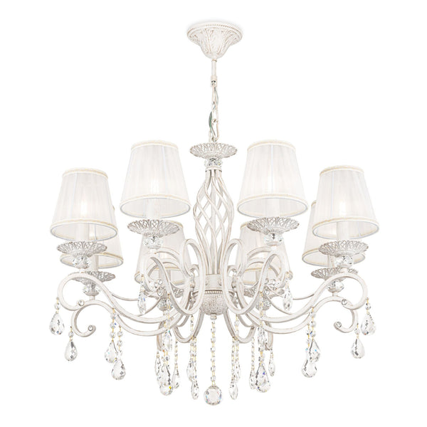 Lampadario Elegant in Metallo Grace Bianco con Oro online