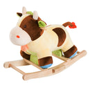Mucca a Dondolo per Bambini in Peluche e Legno 