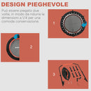 Mini Trampolino Fitness Ø102 cm Regolabile in Altezza Pieghevole con Manubrio Nero   