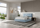 Letto Matrimoniale Francese Imbottito in Microfibra Appia Large Azzurro Varie Misure
