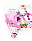 Bicicletta per Bambina 14" 2 Freni con Cestino e Borse Laterali Fuxia