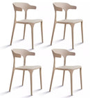 Set 4 Sedie Impilabili 50x75,5x52 cm in Polipropilene New America Tortora