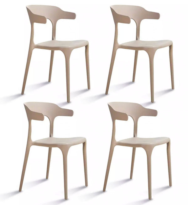 Set 4 Sedie Impilabili 50x75,5x52 cm in Polipropilene New America Tortora acquista