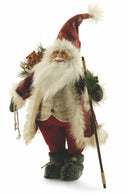 Pupazzo Babbo Natale in Tessuto Abito Rosso H60 cm Soriani
