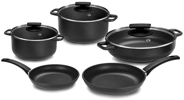 Batteria di Pentole 8 Pezzi in Alluminio Pressofuso Antiaderente Olympia Supreme sconto