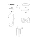 Sgabello Tondo in Legno Ø32x45cm Small Bianco