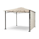 Gazebo a Vela da Giardino 3x3m Telo in Poliuretano con Chiusura a Gas e Ventilazione Taddei Razzaq Beige