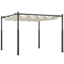 Gazebo Pergola da Giardino 298x298x230 cm con Telo Retrattile Bianco Crema   