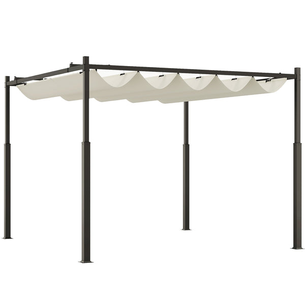Gazebo Pergola da Giardino 298x298x230 cm con Telo Retrattile Bianco Crema prezzo