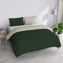 Copripiumino Matrimoniale con Sacco e Federe Double Face Verde Oliva/Panna