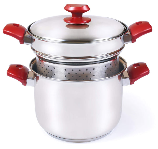 Pentola Colapasta Ø22 cm in Acciaio Antiaderente Induzione Collection Acciaio/Rosso online