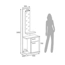 Mobile ingresso con specchio 60x35x186 cm Lost bianco ghisa