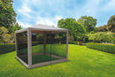 Gazebo da Giardino in Metallo 3x3m con Zanzariera Soriani Dakar Ecrù