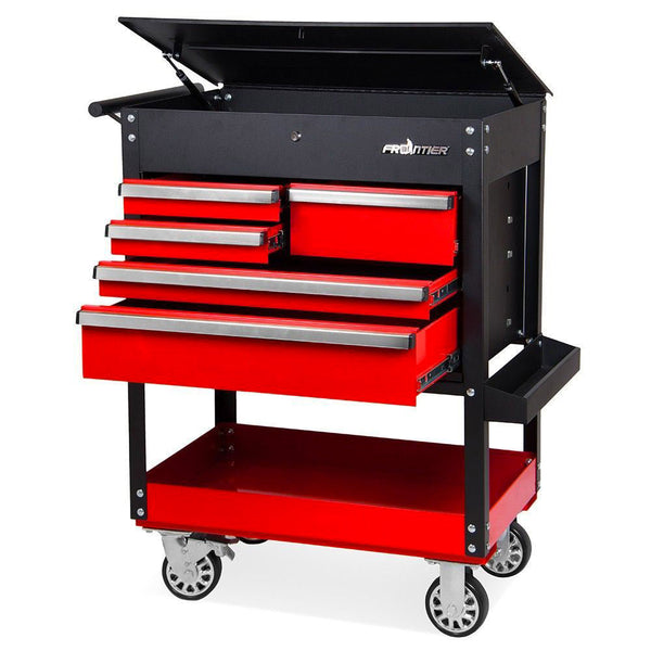 Carrello Porta Attrezzi da Officina  92,5x52x106 cm in Acciaio Nero e Rosso online