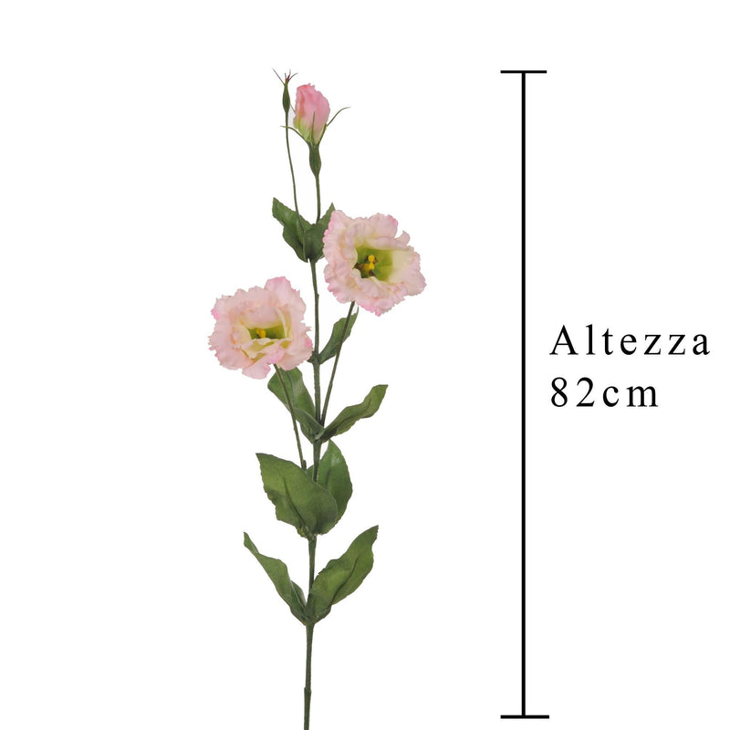 Set 4 Lisianthus Artificiali Composto da 3 Fiori Altezza 82 cm Rosa