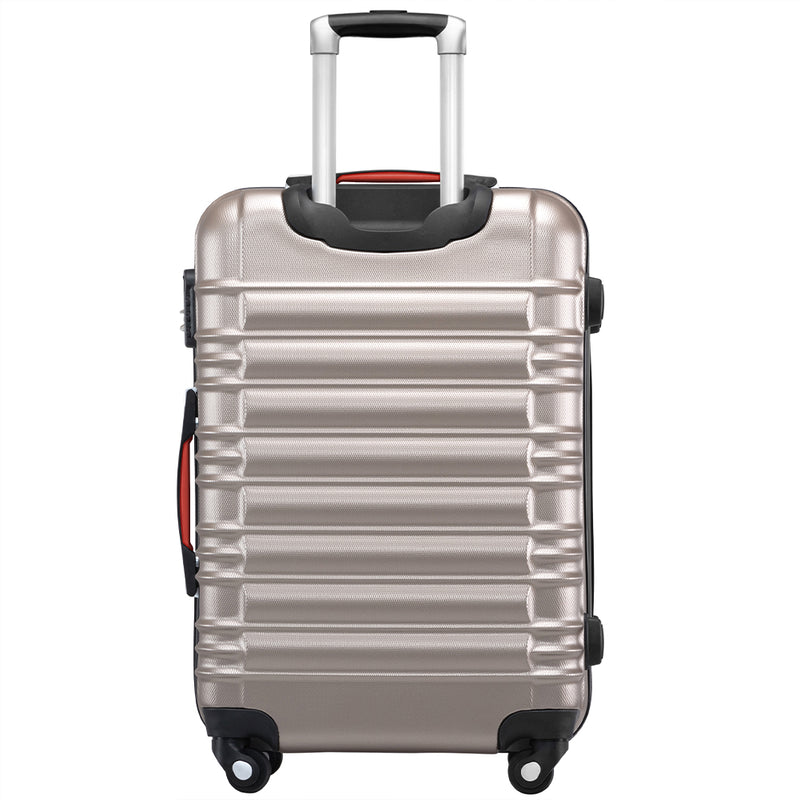 Set 4 Valigie Rigide Trolley Easy Roll Bagaglio a Mano e Stiva da Viaggio in ABS Champagne      