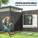 Capanno da Giardino con Lucernario in Acrilico 162x259x201 cm in Acciaio Grigio Scuro   