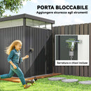 Capanno da Giardino con Lucernario in Acrilico 162x259x201 cm in Acciaio Grigio Scuro   
