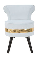 Sedia Mini Paris New Celeste Ø47x64 cm in Legno Spugna e Poliestere Azzurro e Oro