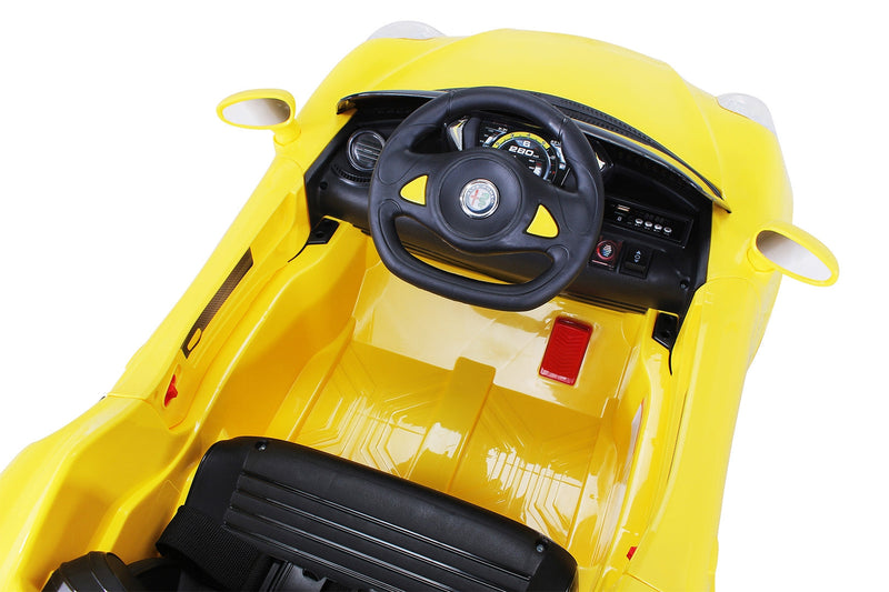 Macchina Elettrica per Bambini 12V con Licenza Alfa Romeo 4C Gialla