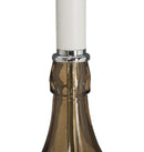 Lampada da Terra Bouteille Ø42x158 cm Vetro e in Ferro Tessuto e Legno Bianco e Marrone