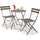 Set 3 Pezzi da Giardino Tavolo 2 Sedie da Bistrot Pieghevole Modello Parigi Tortora