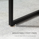 Tavolino da Caffè 45x35x48 cm con Mensola Inferiore in Acciaio e Legno