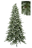Albero di Natale Artificiale H183 cm Abete Slim con Neve 825 Tips Verde