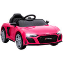 Macchina Elettrica per Bambini 3-6 Anni 12 V Audi R8 Spyder 107x58x44 cm 3-5 km/h con 2 Motori e Telecomando in PP Rosa      