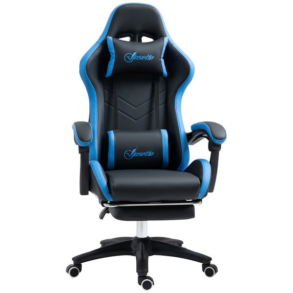 sconto Sedia da Gaming Ergonomica 65x65x121-129 cm in Similpelle Blu e Nero
