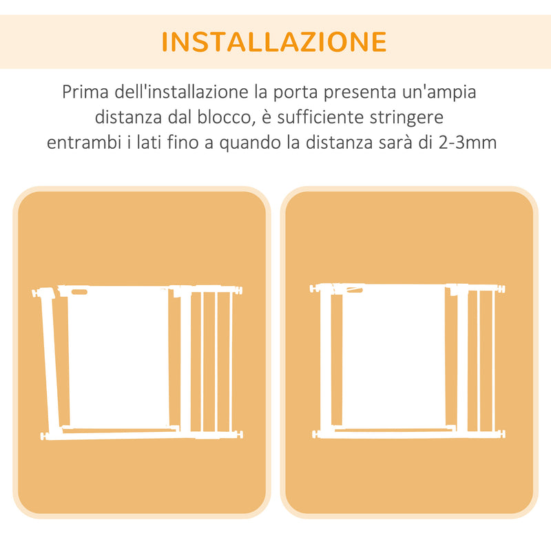 Cancelletto di Sicurezza per Cani Estensibile con Chiusura Automatica 75-103x76 cm Grigio 