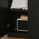 Armadio 2 Ante 4 Ripiani  80x40x180 cm in Legno MDF Nero