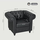 Poltrona da Salotto Stile Chesterfield 105x86x79 cm in Finta Pelle PU Nero   