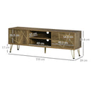 Mobile TV 150x39x50,8 cm Max 55” in Legno e Acciaio Legno e Oro