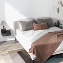 Set 2 Comodini Sospesi con Cassetto e Mensola 35x32x22,5 cm Nero Lucido   