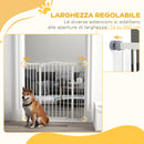 Cancellino per Cani Estensibile 74-100x94 cm in Metallo Bianco-8