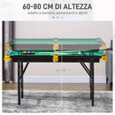 Tavolo Multi Gioco Pieghevole 2 in 1 per Biliardo e Ping Pong 140x63x60-80 cm con Accessori Inclusi-5