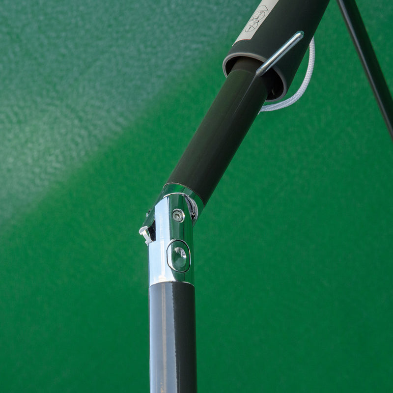 Ombrellone da Giardino Rettangolare 2x2.4 m Palo in Alluminio Verde e Nero  -8