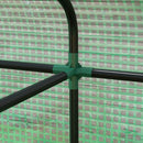 Serra a Casetta a 2 Sezioni con Porta e Finestre Avvolgibili 200x140x200 cm in Acciaio e PE Verde-8