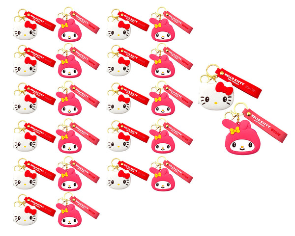 Set 24 Portamonete Hello Kitty per Bambini in Silicone Rosa e Bianco sconto